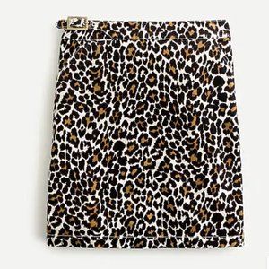 NWT J.Crew Buckle Mini Skirt in Leopard Corduroy Size 12
